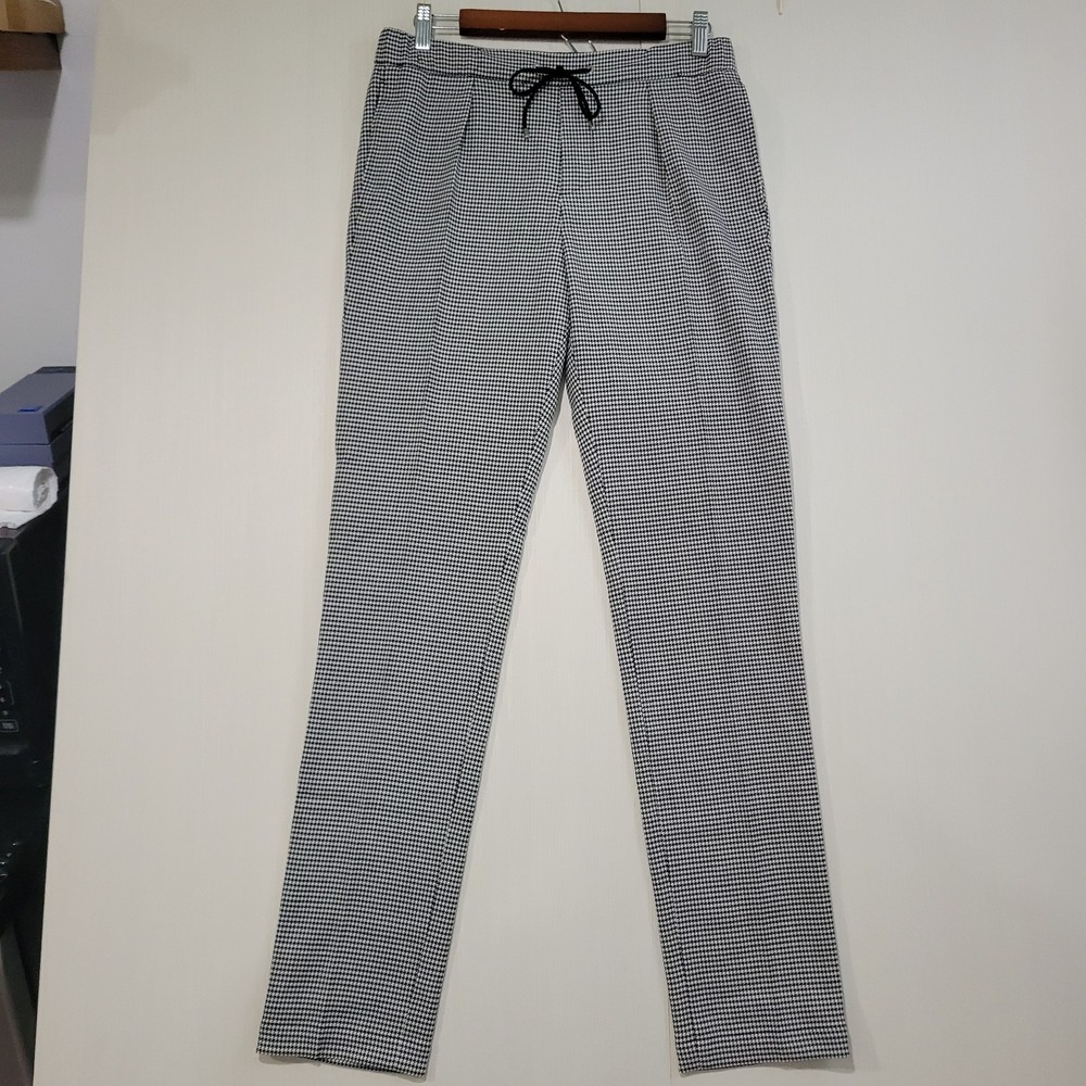 Ralph Lauren Purple Label Tie Pants Womens 4 Houndstooth Black & White $1090